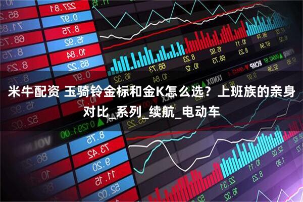 米牛配资 玉骑铃金标和金K怎么选？上班族的亲身对比_系列_续航_电动车
