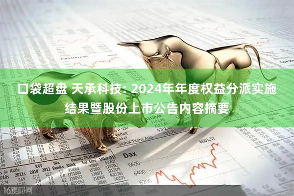 口袋超盘 天承科技: 2024年年度权益分派实施结果暨股份上市公告内容摘要