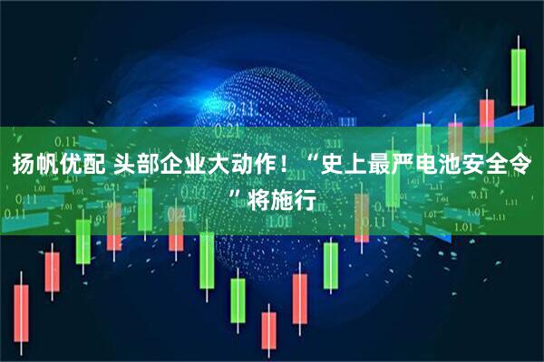 扬帆优配 头部企业大动作!“史上最严电池安全令”将施行